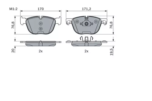 BOSCH Brake Pad Set, disc brake (0986494191)
