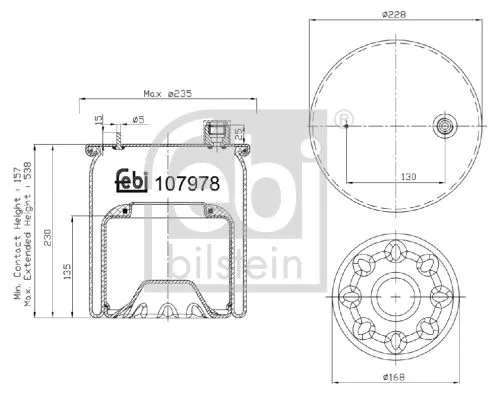 1x Bellow, air suspension