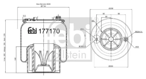 1x Bellow, air suspension