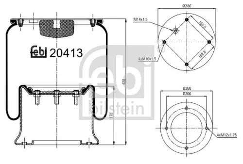 FEBI BILSTEIN 1x Bellow, air suspension (20413)