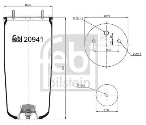1x Bellow, air suspension