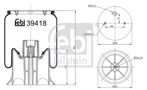 FEBI BILSTEIN 1x Bellow, air suspension (39418)