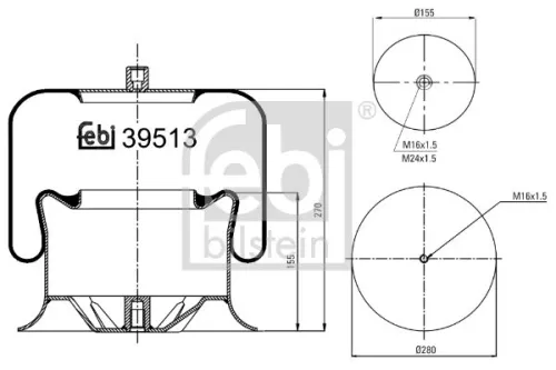 FEBI BILSTEIN 1x Bellow, air suspension (39513)