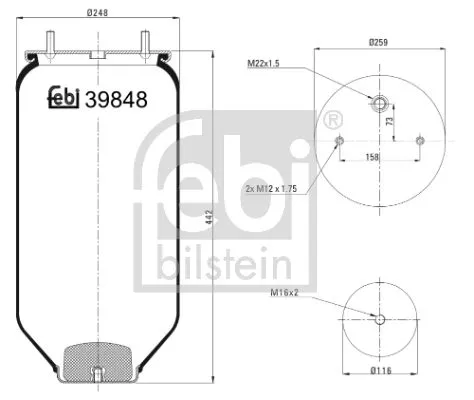 FEBI BILSTEIN 1x Bellow, air suspension (39848)