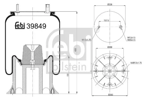 FEBI BILSTEIN 1x Bellow, air suspension (39849)