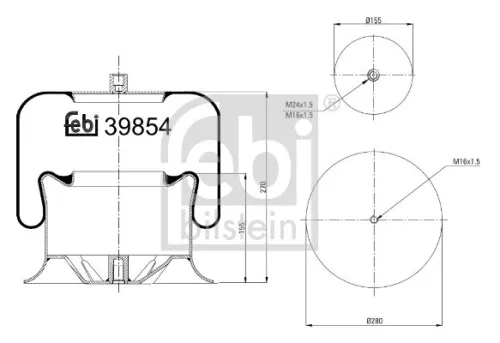 FEBI BILSTEIN 1x Bellow, air suspension (39854)
