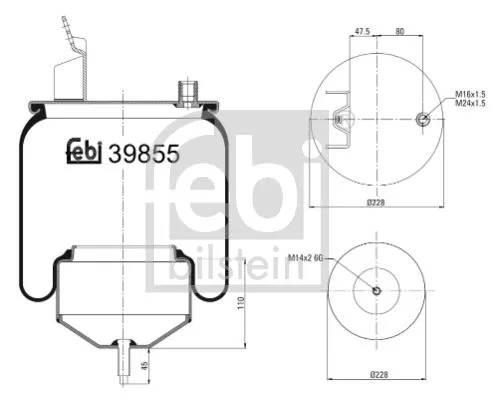 FEBI BILSTEIN 1x Bellow, air suspension (39855)