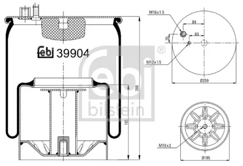 1x Bellow, air suspension