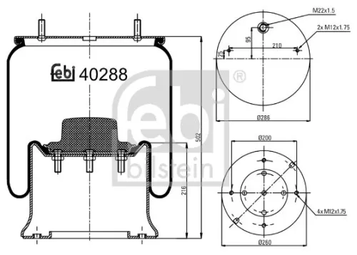 1x Bellow, air suspension