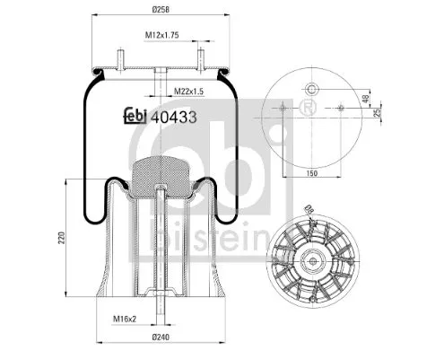 FEBI BILSTEIN 1x Bellow, air suspension (40433)