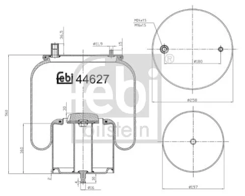 FEBI BILSTEIN 1x Bellow, air suspension (44627)