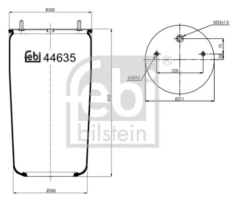 FEBI BILSTEIN 1x Bellow, air suspension (44635)