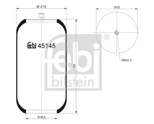 1x Bellow, air suspension