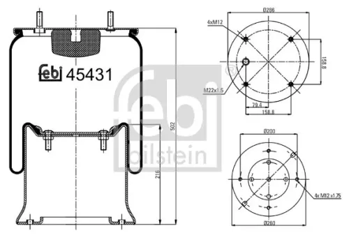 FEBI BILSTEIN 1x Bellow, air suspension (45431)