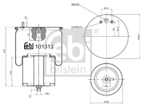 1x Bellow, air suspension