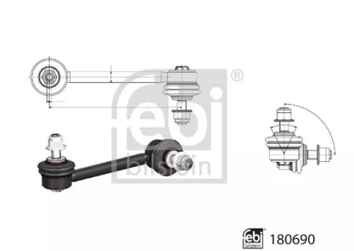 FEBI BILSTEIN 1x Link/Coupling Rod, stabiliser bar (180690)