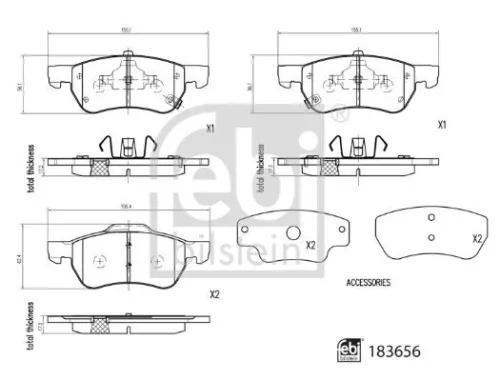 1x Brake Pad Set, disc brake