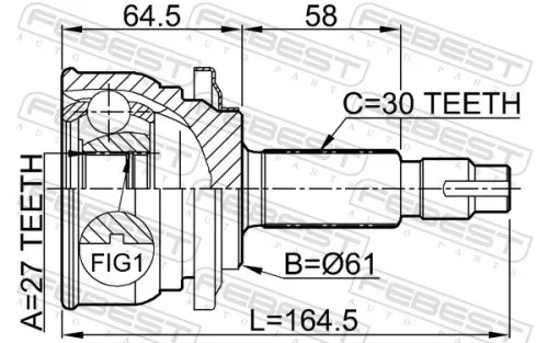 FEBEST Joint Kit, drive shaft (0110-083)