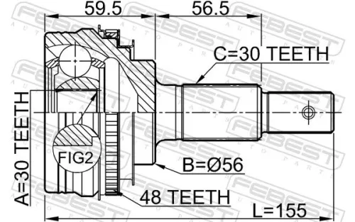 FEBEST Joint Kit, drive shaft (0110-GX93A48)