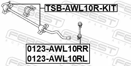 FEBEST Link/Coupling Rod, stabiliser bar (0123-AWL10RR)