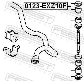 FEBEST Link/Coupling Rod, stabiliser bar (0123-EXZ10F)