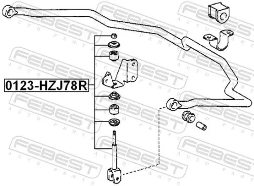 FEBEST Link/Coupling Rod, stabiliser bar (0123-HZJ78R)