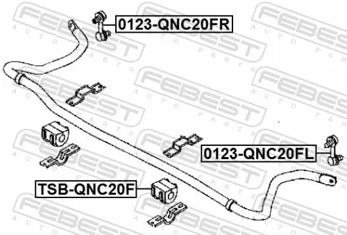 FEBEST Link/Coupling Rod, stabiliser bar (0123-QNC20FL)