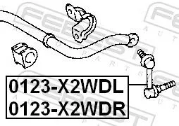 FEBEST Link/Coupling Rod, stabiliser bar (0123-X2WDR)