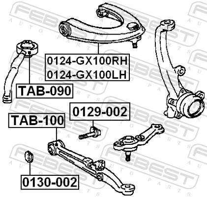 FEBEST Control/Trailing Arm, wheel suspension (0124-GX100LH)