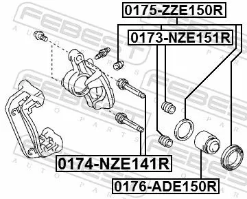 FEBEST Guide Bolt, brake caliper (0174-NZE141R)
