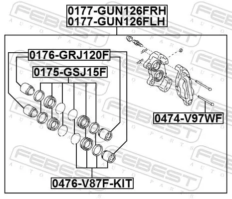 FEBEST Brake Caliper (0177-GUN126FLH)