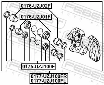 FEBEST Brake Caliper (0177-UZJ100FR)