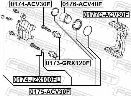 FEBEST Brake Caliper Bracket Set (0177C-ACV30F)