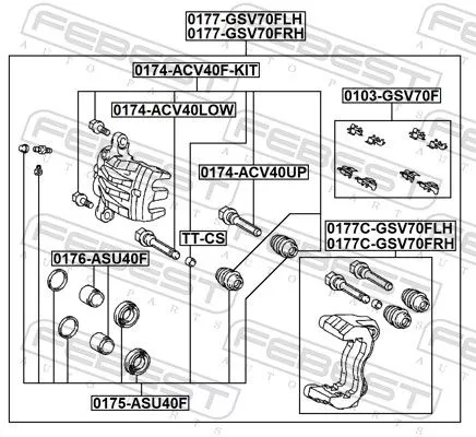 FEBEST Brake Caliper Bracket Set (0177C-GSV70FLH)