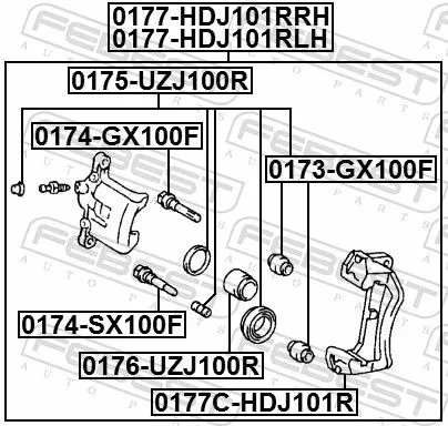 FEBEST Brake Caliper Bracket Set (0177C-HDJ101R)
