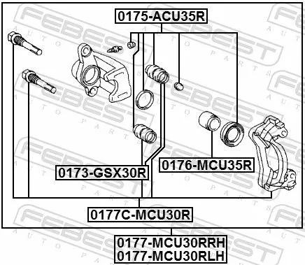 FEBEST Brake Caliper Bracket Set (0177C-MCU30R)
