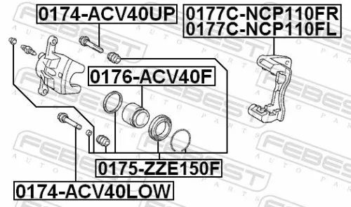 FEBEST Brake Caliper Bracket Set (0177C-NCP110FR)