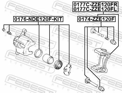 FEBEST Brake Caliper Bracket Set (0177C-ZZE120FL)