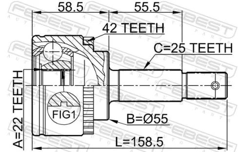 FEBEST Joint Kit, drive shaft (0210-N16A42)