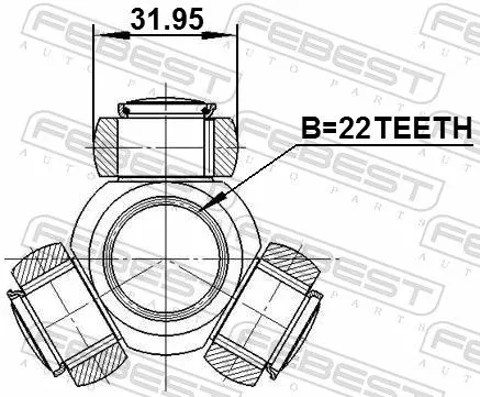FEBEST Spider Assembly, drive shaft (0216-B10)