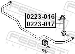 FEBEST Link/Coupling Rod, stabiliser bar (0223-017)