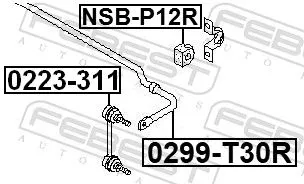 FEBEST Link/Coupling Rod, stabiliser bar (0223-311)
