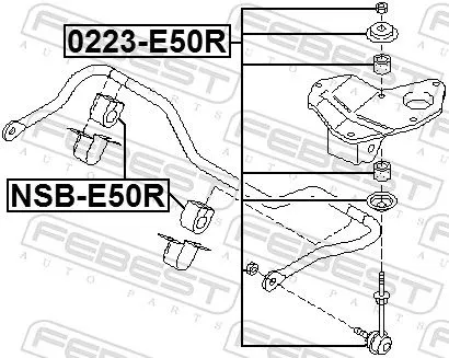 FEBEST Link/Coupling Rod, stabiliser bar (0223-E50R)