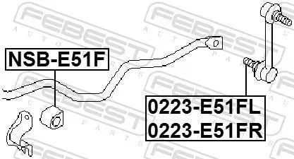 FEBEST Link/Coupling Rod, stabiliser bar (0223-E51FL)