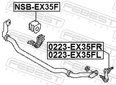 FEBEST Link/Coupling Rod, stabiliser bar (0223-EX35FL)