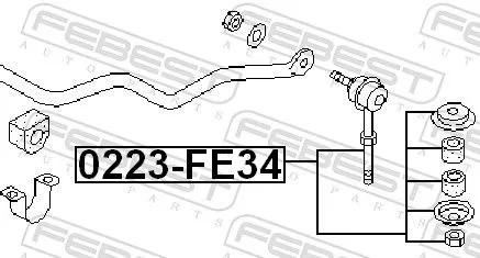 FEBEST Link/Coupling Rod, stabiliser bar (0223-FE34)