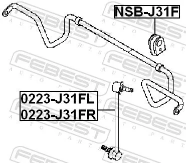 FEBEST Link/Coupling Rod, stabiliser bar (0223-J31FR)