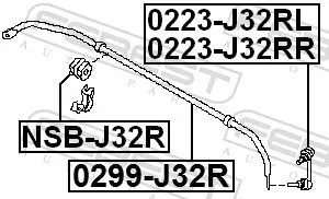 FEBEST Link/Coupling Rod, stabiliser bar (0223-J32RL)