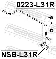 FEBEST Link/Coupling Rod, stabiliser bar (0223-L31R)