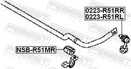 FEBEST Link/Coupling Rod, stabiliser bar (0223-R51RR)